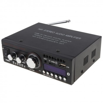 DC 12V / AC 220V Bluetooth 2CH HiFi Car Stereo Audio Power Amplifier FM Radio Auto Hi-Fi Digital Player Support USB SD FM DVD