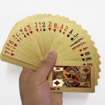 24K Gold Playing Cards Guan Yu  Game Deck Gold Foil  Set Plastic Magic Card Waterproof Cards Magic