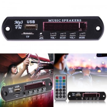 USB TF FM Radio with Remote Controller Auto Car Music MP3 WMA Decoder Board Panel 12V Automobiles Audio Decoder Board Module