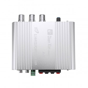 12V Car Auto DX-210 2.1 Channel Bass Power Amplifier HiFi Audio Stereo Speaker Booster 14x10.5x4cm Excellent Thermal Stability