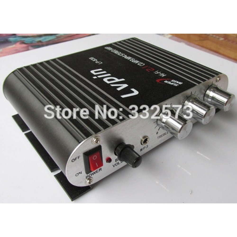 2015 new 2.1 channel 12V mini car Lepy HI-FI digital LP838 USB FM digital power amplifier small power amplifier power adapter