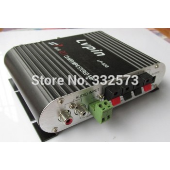 2015 new 2.1 channel 12V mini car Lepy HI-FI digital LP838 USB FM digital power amplifier small power amplifier power adapter