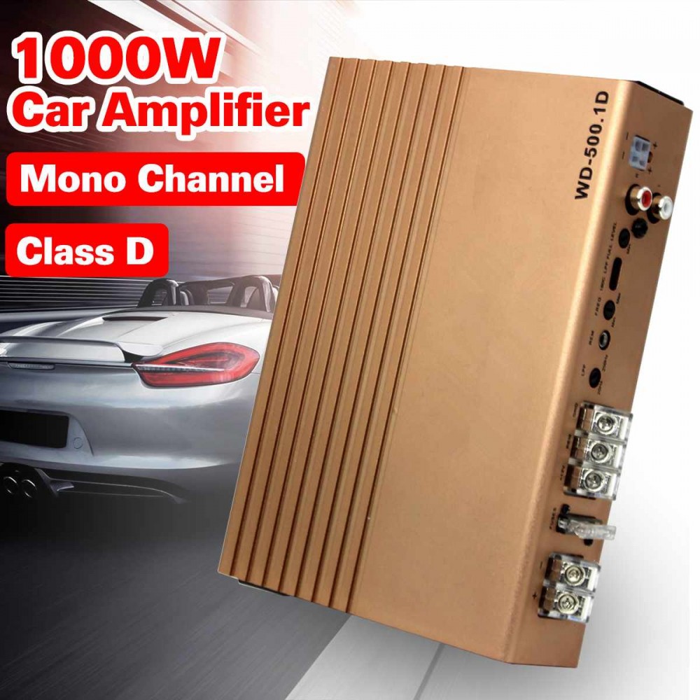 1000w Car Amplifier Class D Car Ubwoofer Car Audio Amplifiers 11v-16v With Remote Control Volume Cable Input Cable