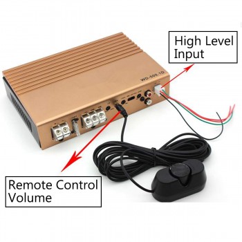 1000w Car Amplifier Class D Car Ubwoofer Car Audio Amplifiers 11v-16v With Remote Control Volume Cable Input Cable