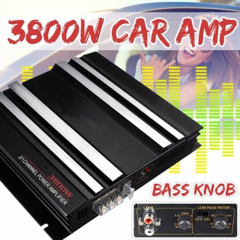 DC 12V 3800W 2 CH HiFi Bass Car Auto Amplifier Board Subwoofer Stereo Amplifiers Power Audio Music Player for Motocycle Home