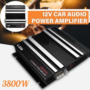 DC 12V 3800W 2 CH HiFi Bass Car Auto Amplifier Board Subwoofer Stereo Amplifiers Power Audio Music Player for Motocycle Home