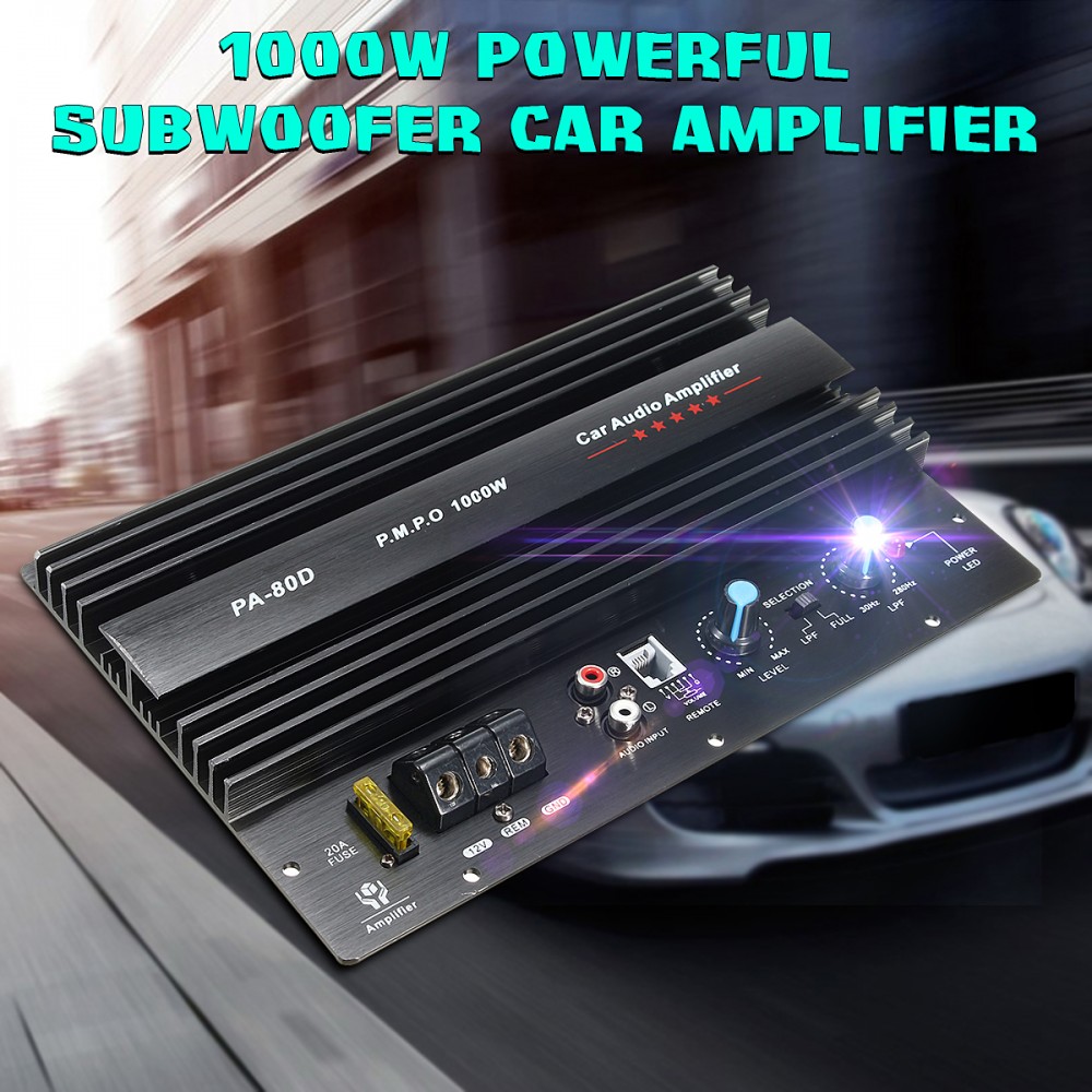 KROAK 12V 1000W Mono Car Audio Power Amplifier Powerful Bass Subwoofers Amp PA-80D