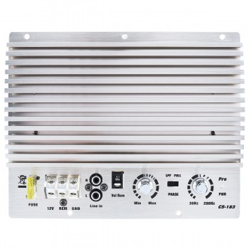 1000W Car Amplifier 12V Class AB Digital 2 Channel Silver Aluminum Alloy High Power Car Audio AMP Subwoofer Amplifier