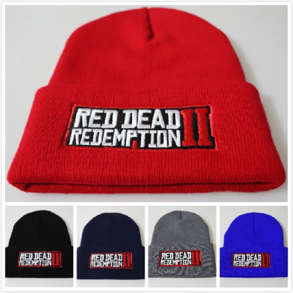 Game Red Dead Redemption 2 Winter Warm Embroidered Knitted Hat Boy Girls Pullover Rap Caps Hip-hop Knit Hat Kids Christmas Gift