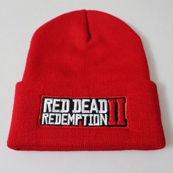 Game Red Dead Redemption 2 Winter Warm Embroidered Knitted Hat Boy Girls Pullover Rap Caps Hip-hop Knit Hat Kids Christmas Gift