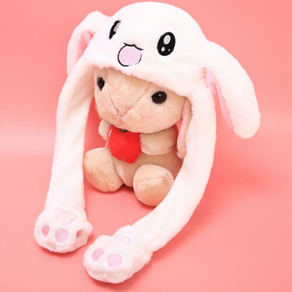 New cartoon Hat kids Cuddly Moving Ear Rabbit Dance Plush Toy plush cap Hat Soft Stuffed Animal Cartoon Toys Hats baby Gift