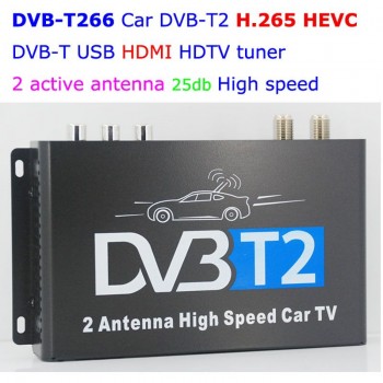 HDTV Car DVB-T265 Germany DVB-T2 H.265 HEVC MULTI PLP Digital TV Receiver automobile DTV box  With Two Tuner Antenna Freenet