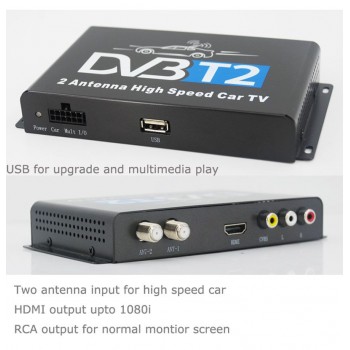 HDTV Car DVB-T265 Germany DVB-T2 H.265 HEVC MULTI PLP Digital TV Receiver automobile DTV box  With Two Tuner Antenna Freenet