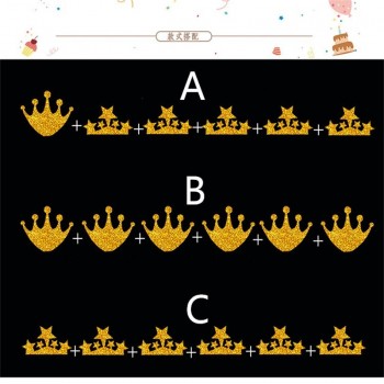 6pcs/pack Star Crown Cartoon Hat Headbands DIY Party Photo Props Golden Pink Crown Baby Kids Adults Birthday Party Decoration