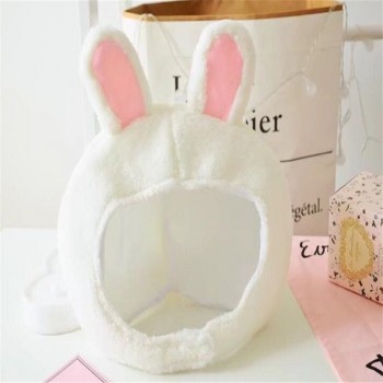 Female heart plush soft sister rabbit frog head hat cosplay toy hat plush toy Christmas Halloween birthday party dress up