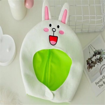 Female heart plush soft sister rabbit frog head hat cosplay toy hat plush toy Christmas Halloween birthday party dress up