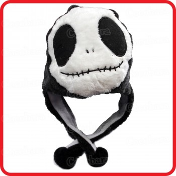 SKULL ALIEN PANDA GHOST CARTOON PLUSH FLUFFY HOODED HAT BEANIE EARMUFF-HALLOWEEN