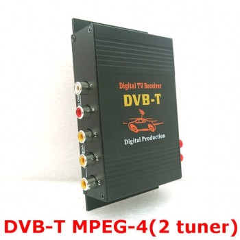 DVB-T Car 140-200km/h HD MPEG-4 Two Chip Tuner Two Antenna DVB T Car Digital TV Tuner Receiver SET TOP BOX