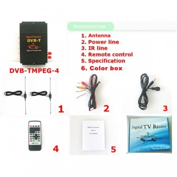 DVB-T Car 140-200km/h HD MPEG-4 Two Chip Tuner Two Antenna DVB T Car Digital TV Tuner Receiver SET TOP BOX