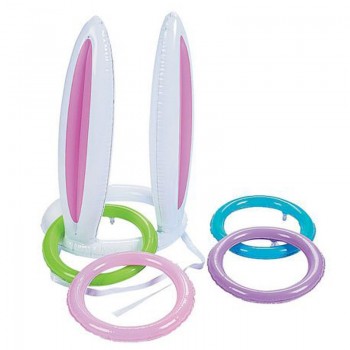 Inflatable Bunny Ears Rabbit Hat 4 Rings Toss Game Fun Toys Kids Party Deer Head Ferrule Tools Easter Christmas Party Decoration