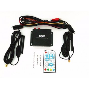 Mobile Car DVB-T2 Digital TV Receiver Real Two Chip Two Antenna Speed Up To 160-190km/h DVB T2 Car TV Tuner MPEG4 SD/HD 1080P