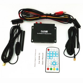 160-190km/h DVB T2 Car TV Tuner MPEG4 SD/HD 1080P DVB-T2 Digital TV Receiver for  Russia