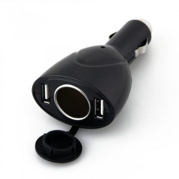 Dual Twin USB 1 Way Socket Car Cigarette Power Adapter