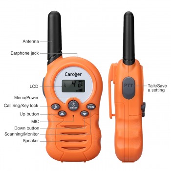 Caroger CR388A Kids Walkie Talkies PMR446MHZ Two Way Radio Up to 3300 Meters/2 Miles Range Handheld Interphone Mobile Radio