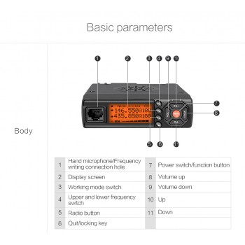 Mini Car Walkie Talkie 10KM 25W Dual Band VHF/UHF 136-174mhz 400-470mhz 128CH Mini Mobile Radio Station Transceiver