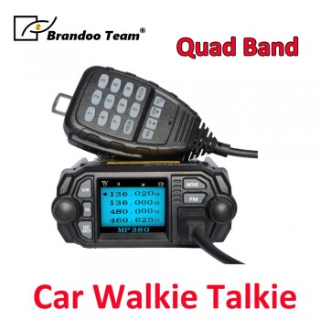 Quad Band  Mobile Radio Station Walkie Talkie 10km VHF/UHF 136-174MHz 400-480MHz 25W/20W Dual Band Mini Car Radio Transceiver