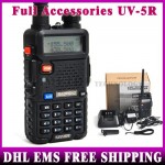 2 PCS Walkie Talkie UV-5R Plus 5W 128CH UHF + VHF 136-174MHz/400-520MHz Two-Way Radio Free Earphone Wholesale