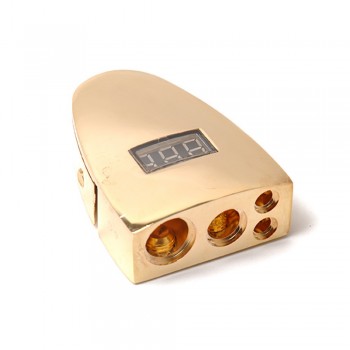 New Arrival Gold Plated Car Battery Terminal Positive Nagative F 0/1 2 4 8 AWG Tool LED digital display Car battery terminal