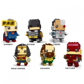 New Brickheadz Legoinglys Figures Super Hero DC Justice League Brick Heads Iron Man Spider Man Building Blocks Kids Toys