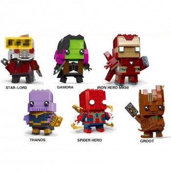 New Brickheadz Legoinglys Figures Super Hero DC Justice League Brick Heads Iron Man Spider Man Building Blocks Kids Toys