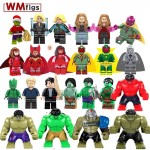 Single Hulk Legoings Avengers Infinity War Marvel Super Heroes Scarlet Witch Death Vision Black Widow Model Blocks Children Toys