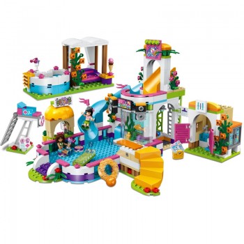 New Heartlake Girls club Summer Pool fit legoings friends figures city model Building block Bricks diy toys girl gift for Christ