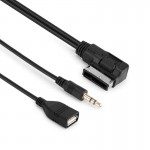 AOZBZ 3.5mm Music AMI MMI Interface Mini Jack Car USB Chargers USB Aux MP3 Cables for VW Audi S5 Q5 Q7 A3 A4L A5 A1