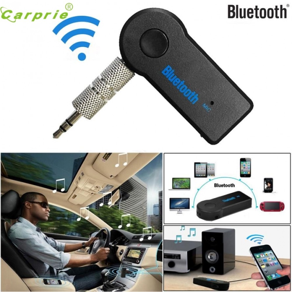 2017 New Handfree Car Bluetooth Music Receiver Universal 3.5mm Streaming A2DP Wireless Auto AUX Audio Adapter With Mic jr12