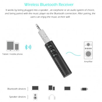 Universal 3.5mm jack Bluetooth Car Kit Hands free Music Audio Receiver Adapter Auto AUX Kit for Speaker Headphone Car Stereo