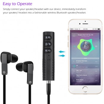 Universal 3.5mm jack Bluetooth Car Kit Hands free Music Audio Receiver Adapter Auto AUX Kit for Speaker Headphone Car Stereo