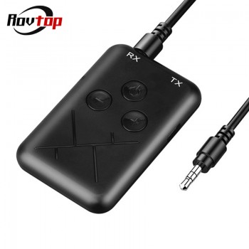 Rovtop 2 in 1 Car Wireless Bluetooth 4.2 Transmitter Receiver Adapter Kit Stereo Audio TV Music MP3 Adapter 3.5mm Audio Cable