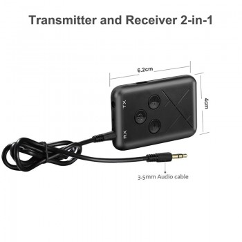 Rovtop 2 in 1 Car Wireless Bluetooth 4.2 Transmitter Receiver Adapter Kit Stereo Audio TV Music MP3 Adapter 3.5mm Audio Cable