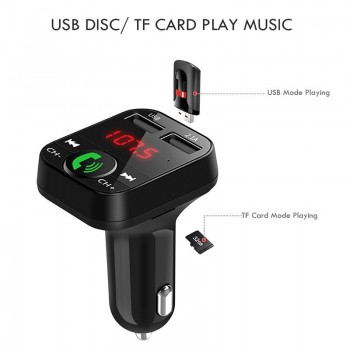 Bluetooth FM Transmitter Hands Free Car Kit Car Styling MP3 Music Player TF Flash Music 5V 2.1A USB Charger 12V-24V FM Modulator