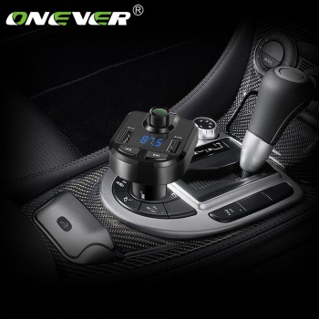 Onever FM Transmitter BT36 Bluetooth Handsfree Car Kit Car Audio MP3 Player with 3.1A Quick Charge Dual USB Car Charger