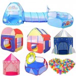 3 in 1 Set Foldable Kids Crawling Tunnel + Play Tents + Baby Ocean Ball Pool Children Game Toys Play House Set