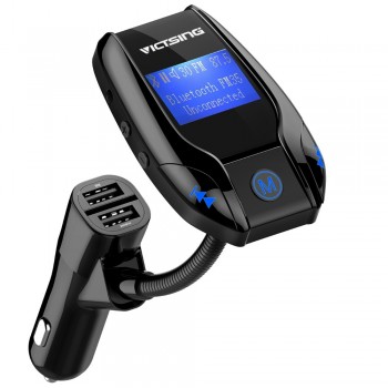 VicTsing FM Bluetooth FM Transmitter Wireless In-Car FM Transmitter Radio Adapter Car Kit 3 USB Ports Car Charger MP3 Player