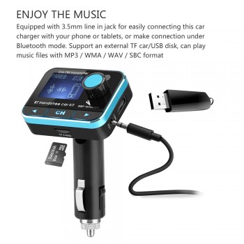 New 2.1A Dual USB wireless Bluetooth FM Transmitter CAR KIT MP3 Player Handsfree A2DP Car Charger DC12-26V LCD Display