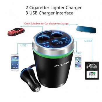 C1 TF/Miscro SD Car Music MP3 Player Handsfree Bluetooth Car Kit FM Transmitter Cigaretter Ligther Adapter 3 USB Cup Car Charger