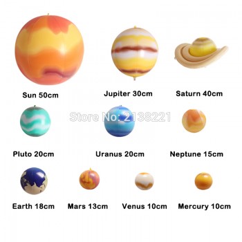 10 Pieces/Set Solar Galaxy Teaching Model Balloons Charm Simulation Nine Planets In Solar System Children Blow Up Inflatable Toy