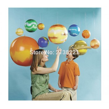 10 Pieces/Set Solar Galaxy Teaching Model Balloons Charm Simulation Nine Planets In Solar System Children Blow Up Inflatable Toy